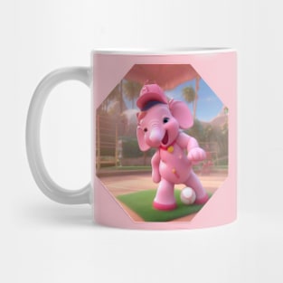 Happy baseball pink elephant Mug